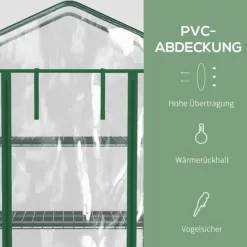 Sale Mini drivhus 69×50×165 cm – 4 hylder, gennemsigtigt Drivhus