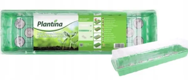 Outlet Mini drivhus + kokosnøddeskiver 54x15x11cm 20 huller Kit Til Plante- & Urtedyrkning