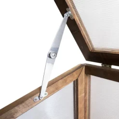 Sale Mini drivhus med overdækning til altan og terrasse 110x55x120 cm Greenspot - Drivhus på træplatform, Hævet træbed, Kold ramme med overdækning på høje | CDON Drivhus
