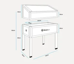 Sale Mini drivhus med overdækning til altan og terrasse 110x55x120 cm Greenspot - Drivhus på træplatform, Hævet træbed, Kold ramme med overdækning på høje | CDON Drivhus