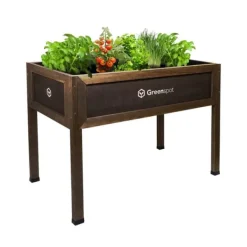 Sale Mini drivhus med overdækning til altan og terrasse 110x55x120 cm Greenspot - Drivhus på træplatform, Hævet træbed, Kold ramme med overdækning på høje | CDON Drivhus