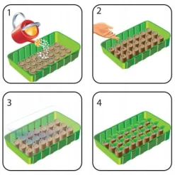 Best Mini drivhus og kokosnøddeskiver 25x12x7cm kimplantesæt Kit Til Plante- & Urtedyrkning