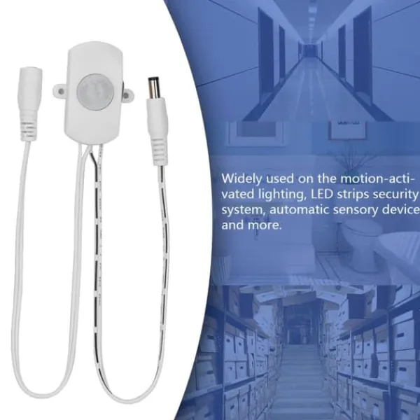 Clearance Mini PIR infrarød bevægelsessensor til LED-strimmel - hvid, 5A, DC 6-24V Bevægelsesdetektorer
