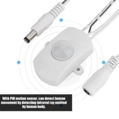 Clearance Mini PIR infrarød bevægelsessensor til LED-strimmel - hvid, 5A, DC 6-24V Bevægelsesdetektorer