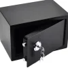 Pengeskabe^Mini Safe, 4,6 Liters Kapacitet, Mekanisk Lås, 3 Nøgler Inkluderet, Holdbart Q235 Stål, Vægmonterbar