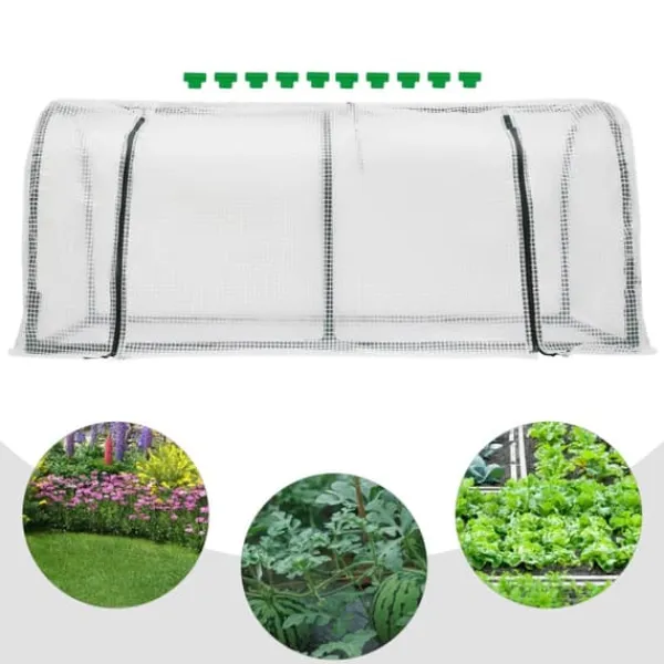 Online Minidrivhus - Altan-/Tomatdrivhus - 120×60×50 cm - Rullevinduer - Til altan og have - Hvid Drivhus