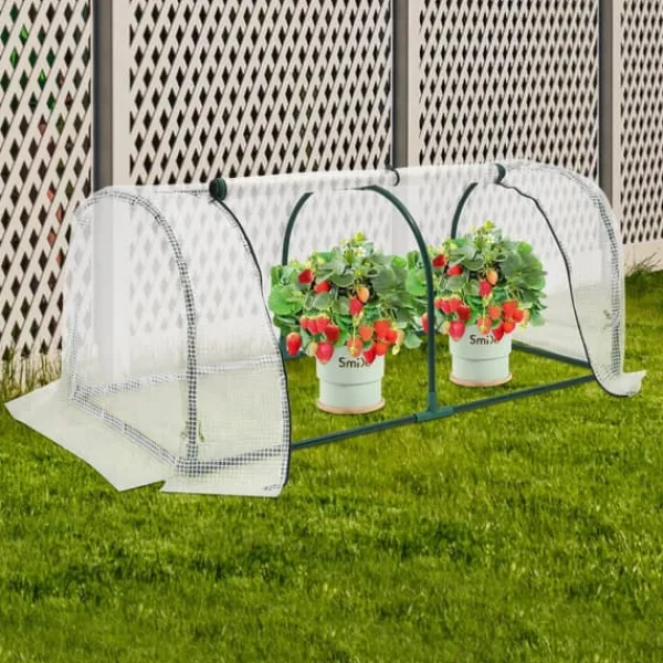 Online Minidrivhus - Altan-/Tomatdrivhus - 120×60×50 cm - Rullevinduer - Til altan og have - Hvid Drivhus