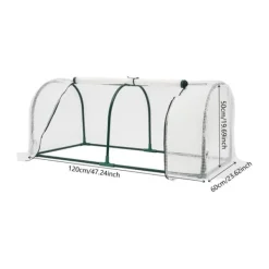 Online Minidrivhus - Altan-/Tomatdrivhus - 120×60×50 cm - Rullevinduer - Til altan og have - Hvid Drivhus