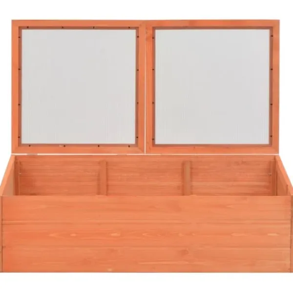 Drivhus^Minidrivhus i træ med hængslet låg - Beskyt dine planter | Størrelse: 100x50x34 cm
