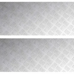Clearance Moderne Aluminium Checker Plader - Skridsikre Trin | Størrelse: 90x40 cm | Farve: Sølv Pejse