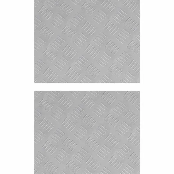 Pejse^Moderne Aluminium Checker Plader 2 stk - Skridsikre Trappetrin | Størrelse: 50x40 cm | Farve: Sølv