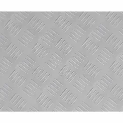 Pejse^Moderne Aluminium Checker Plader 2 stk - Skridsikre Trappetrin | Størrelse: 50x40 cm | Farve: Sølv