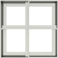 New Moderne blomsterkrukke i galvaniseret stål - Rektangulær | Størrelse: 80x80x48 cm | Farve: Sølv Plantningsbænke