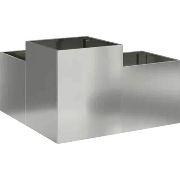 Plantningsbænke^Moderne Blomsterkrukke i Galvaniseret Stål - Rektangulær | Størrelse: 100x100x48 cm | Farve: Sølv
