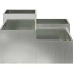 Plantningsbænke^Moderne Blomsterkrukke i Galvaniseret Stål - Rektangulær | Størrelse: 100x100x48 cm | Farve: Sølv