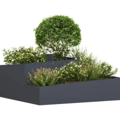 Outlet Moderne blomsterkrukke i stål - UV-resistent og holdbar | Størrelse: 100x100x50 cm | Farve: Antracit Krukker & Plantebeholdere