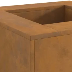 Pejse^Moderne bålsted i forvitret stål - Rektangulært ildsted | Størrelse: 60x60x30 cm