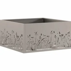 Pejse^Moderne bålsted i forvitret stål - Firkantet ildsted | Størrelse: 60x60x30 cm