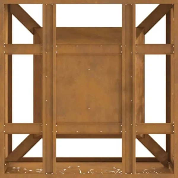 Pejse^Moderne bålsted i forvitret stål - Firkantet ildsted | Størrelse: 60x60x30 cm