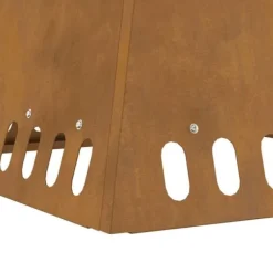 Moderne bålsted i forvitret stål - Firkantet design | Størrelse: 48x48x40 cm | Farve: Brun Pejse