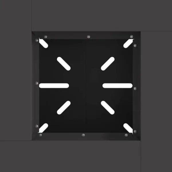 Clearance Moderne bålsted i koldvalset stål - Firkantet design | Størrelse: 48 x 48 x 40 cm | Farve: Sort Pejse