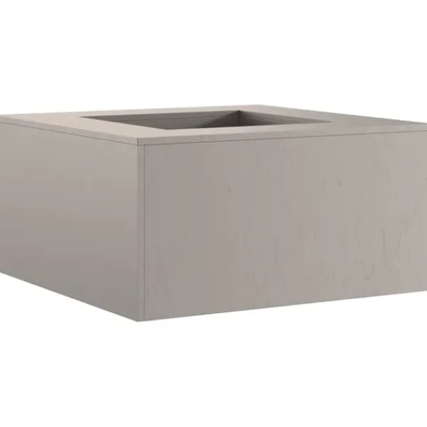 Pejse^Moderne bålsted i stål - Rektangulært udendørs ildsted | Størrelse: 80x80x40 cm | Farve: Brun