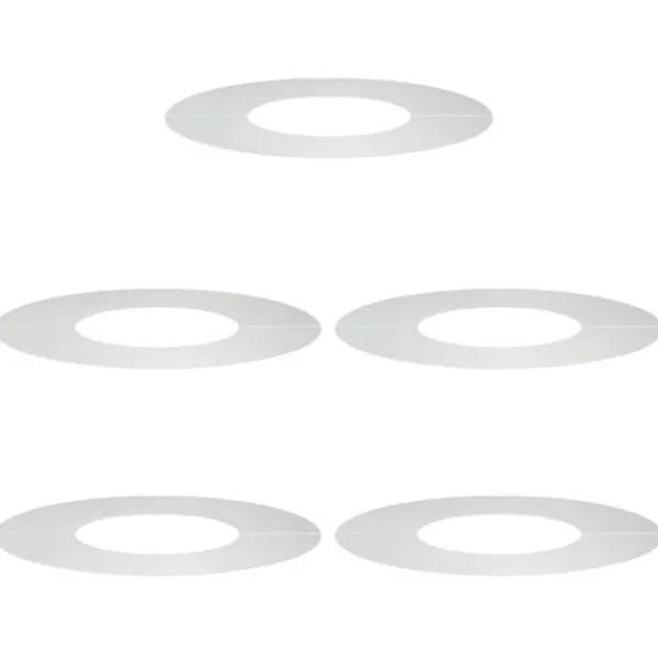 Træ^Moderne dekorativ trækrukke 5 pcs - Flade træ ringe | Størrelse: Ø30/60 cm | Farve: Sølv