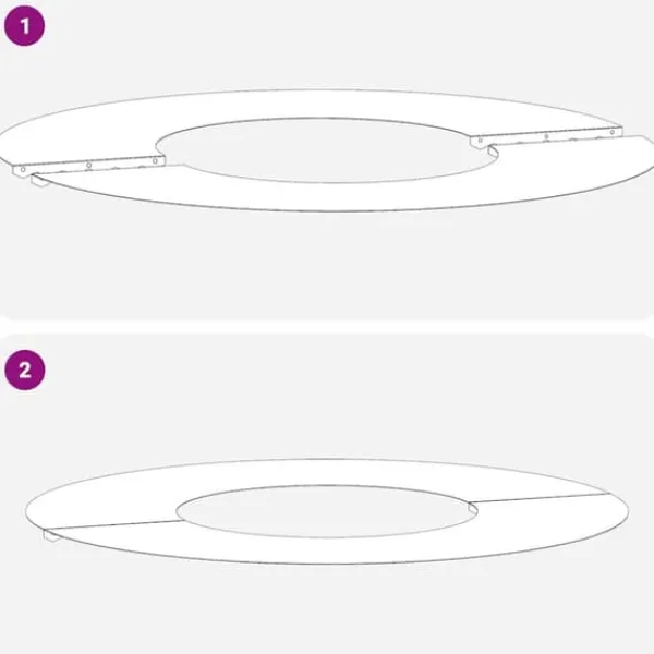 Træ^Moderne dekorativ trækrukke 5 pcs - Flade træ ringe | Størrelse: Ø30/60 cm | Farve: Sølv