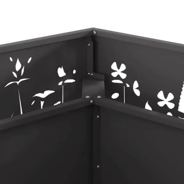 Outlet Moderne firkantet bålsted i koldvalset stål | Størrelse: 80x80x30 cm | Farve: Sort Pejse