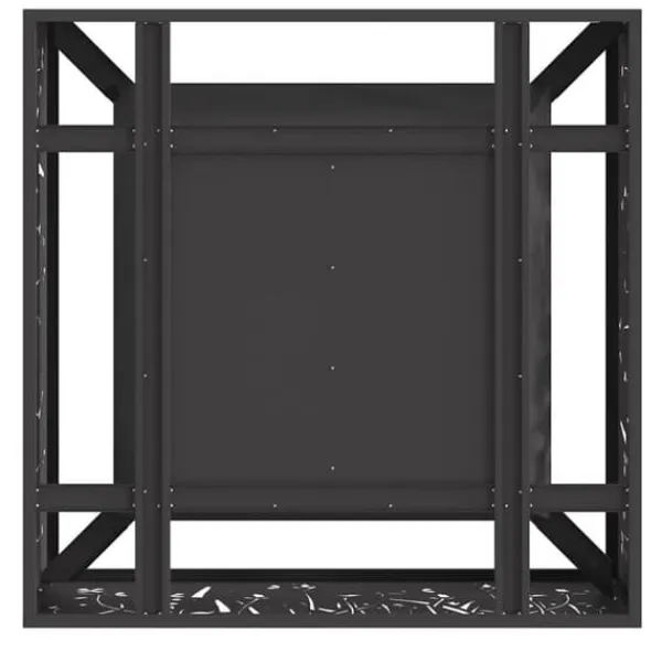 Outlet Moderne firkantet bålsted i koldvalset stål | Størrelse: 80x80x30 cm | Farve: Sort Pejse