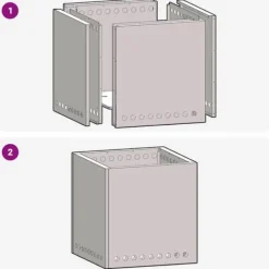 Best Moderne firkantet bålsted i forvitret stål | Størrelse: 48x48x50 cm | Farve: Brun Pejse