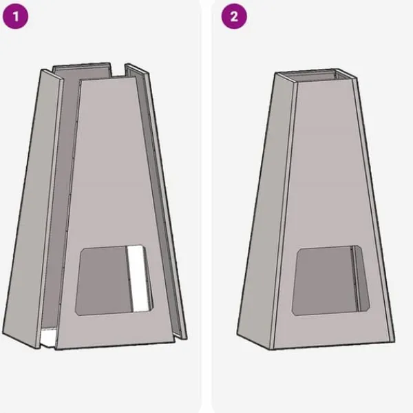 Moderne kegleformet bålsted i koldvalset stål | Farve: Sort | Størrelse: 50x35x100 cm Brændeovne