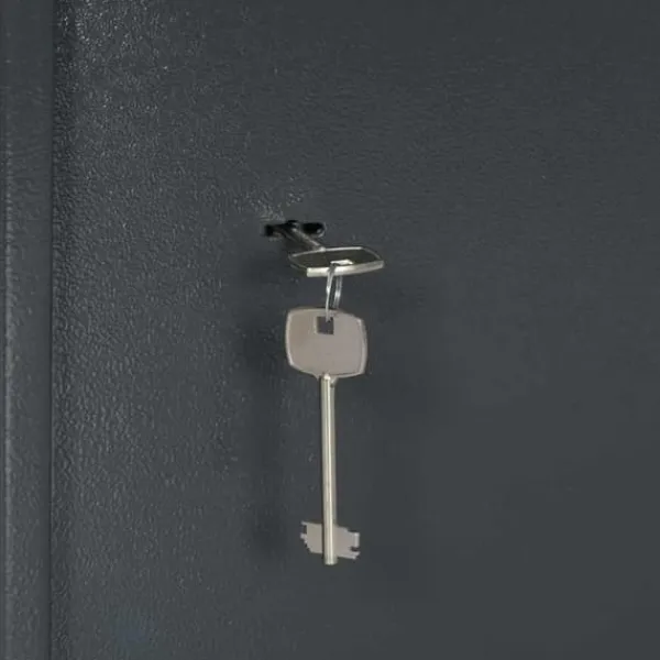 Clearance Moderne metal sikkerhedsboks med lås | Størrelse: 31x35x50 cm | Farve: Grå Pengeskabe
