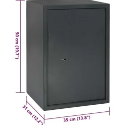 Clearance Moderne metal sikkerhedsboks med lås | Størrelse: 31x35x50 cm | Farve: Grå Pengeskabe