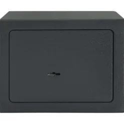 Pengeskabe^Moderne metal sikkerhedsboks med lås - Indendørs opbevaring | Størrelse: 17x23x17 cm | Farve: Grå