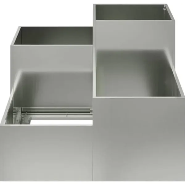 Krukker & Plantebeholdere^Moderne metalhavekrukke i galvaniseret stål - Rektangulær | Størrelse: 100x100x60 cm | Farve: Sølv