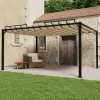 Buer, Spalier, Lysthuse Uden Tag^Moderne pavillon med lameltag 3x4 m - Aluminium & stof | Farve: Gråbrun