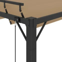 Buer, Spalier, Lysthuse Uden Tag^Moderne pavillon med lameltag 3x4 m - Aluminium & stof | Farve: Gråbrun