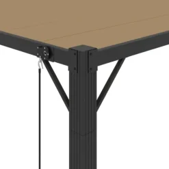 Buer, Spalier, Lysthuse Uden Tag^Moderne pavillon med lameltag 3x4 m - Aluminium & stof | Farve: Gråbrun