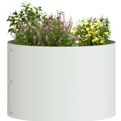 New Moderne plante stativ i holdbart stål til indendørs og udendørs brug | Farve: Hvid | Størrelse: 30 x 30 x 20 cm Krukkeplanter Indendørs
