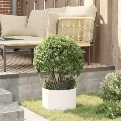 New Moderne plante stativ i holdbart stål til indendørs og udendørs brug | Farve: Hvid | Størrelse: 30 x 30 x 20 cm Krukkeplanter Indendørs