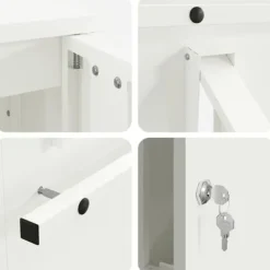 New Moderne postkasse i stål - Rektangulær design | Farve: Hvid | Størrelse: 30x23x55 cm Postkasser & Brevindkast