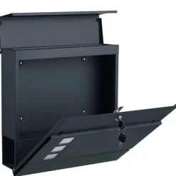 Postkasser & Brevindkast^Moderne postkasse, låsbar vægmonteret postkasse med avisholder, nem at installere, antracitgrå GMB052G01