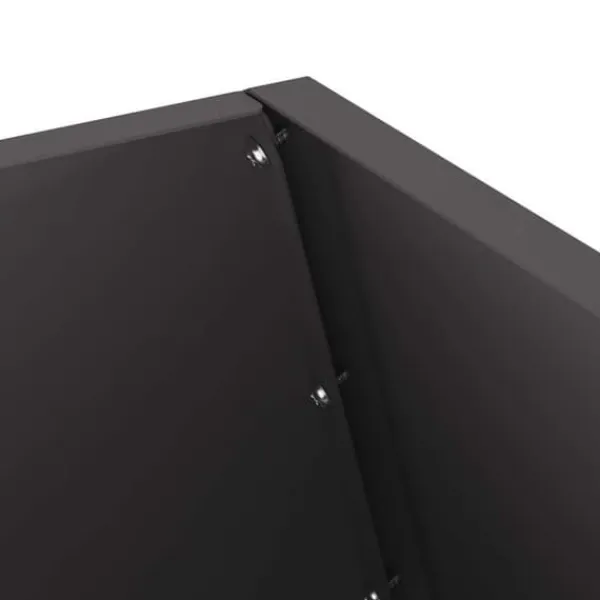 Pejse^Moderne rektangulær bålsted i koldvalset stål | Farve: Sort | Størrelse: 50x50x100 cm