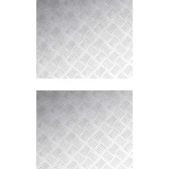 Sale Moderne Skridsikre Aluminium Checker Plader - 2 Stk | Størrelse: 60x50 cm | Farve: Sølv Pejse