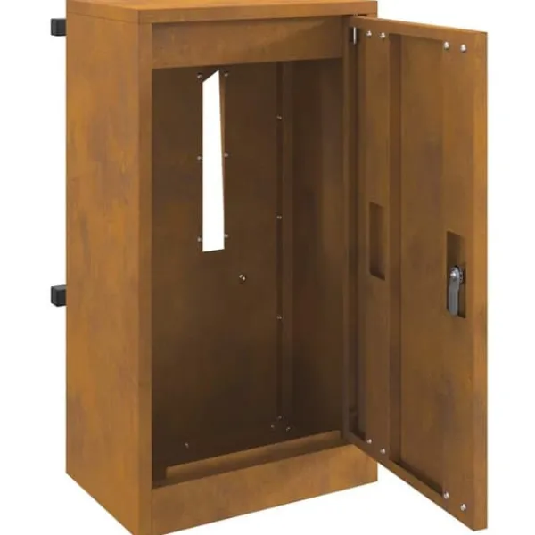 Clearance Moderne stål postkasse - Rektangulær design | Farve: Rusten | Størrelse: 30x23x55 cm Postkasser & Brevindkast