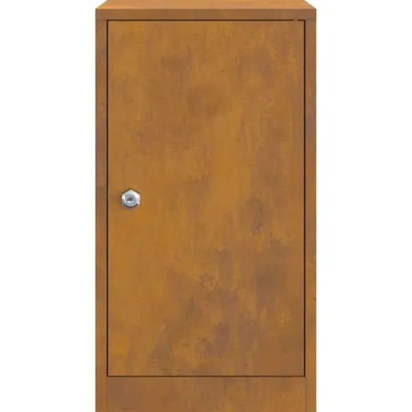Clearance Moderne stål postkasse - Rektangulær design | Farve: Rusten | Størrelse: 30x23x55 cm Postkasser & Brevindkast