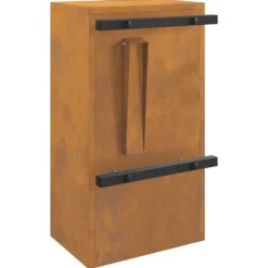 Clearance Moderne stål postkasse - Rektangulær design | Farve: Rusten | Størrelse: 30x23x55 cm Postkasser & Brevindkast