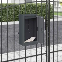 Hot Moderne stål postkasse - Sikker og vandafvisende | Farve: Antracit | Størrelse: 30x23x55 cm Postkasser & Brevindkast