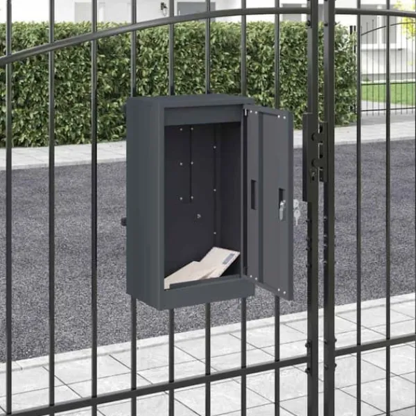Hot Moderne stål postkasse - Sikker og vandafvisende | Farve: Antracit | Størrelse: 30x23x55 cm Postkasser & Brevindkast